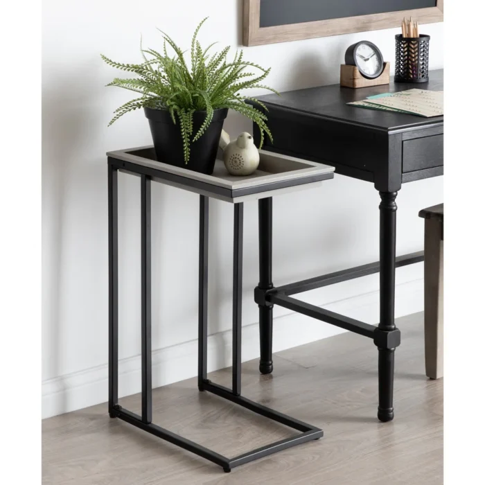 Clamy Side table Natural wood with Metal - Image 6