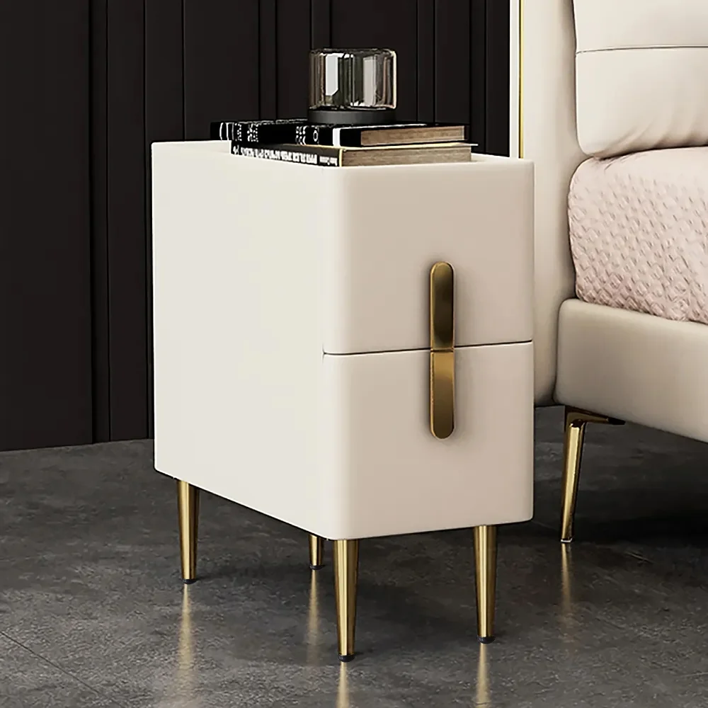 0013830_inarrow-modern-beige-nightstand-bedside-table-with-2-drawers-in-gold-legs.webp Inarrow Modern Nightstand Gold legs - 2 drawers - Image 1