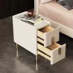 Inarrow Modern Nightstand Gold legs - 2 drawers - Image 3
