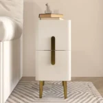 Inarrow Modern Nightstand Gold legs - 2 drawers - Image 4