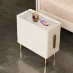 Inarrow Modern Nightstand Gold legs - 2 drawers - Image 5