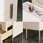 Inarrow Modern Nightstand Gold legs - 2 drawers - Image 6