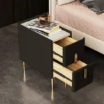 Inarrow Modern Nightstand Gold legs - 2 drawers - Image 15