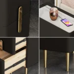 Inarrow Modern Nightstand Gold legs - 2 drawers - Image 16