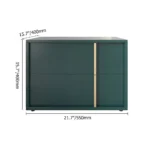 Kramzi Nightstand Natural wood - 2 drawers - Image 8