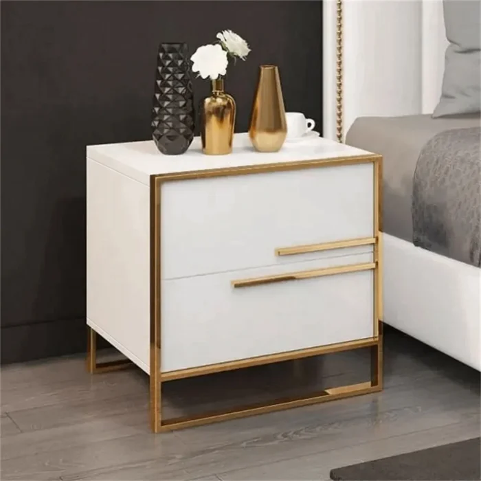 Cylina Nightstand Natural wood - 2 Drawers - Image 1