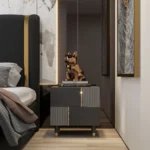 Denize Modern Black & Gray Nightstand - 2 drawers