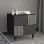 Denize Modern Black & Gray Nightstand - 2 drawers - Image 3