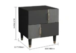 Denize Modern Black & Gray Nightstand - 2 drawers - Image 4