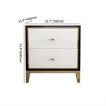 Larom Modern Nightstand Black and white - 2 drawers - Image 4