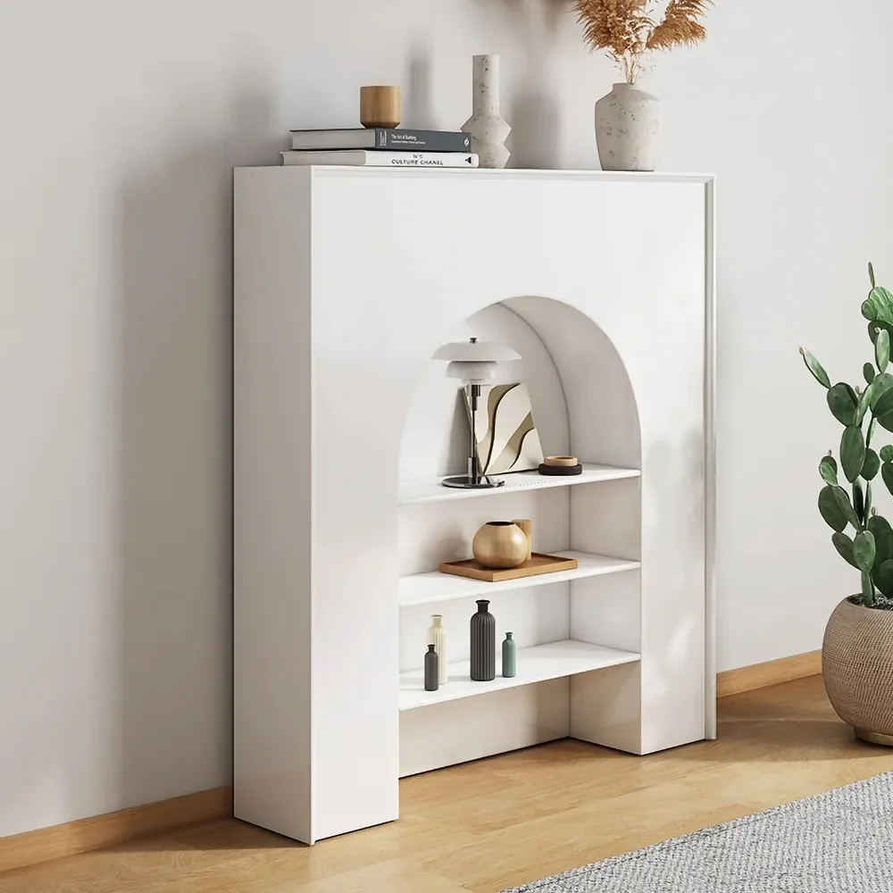 0014827_matte-white-decorative-fireplace-bookcase-wooden-3-tier-modern-bookshelf-storage.webp Laserra Bookcase with 3 Shelves - Natural Wood - Image 1