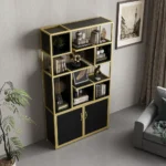 Sandra bookcase with shelves and shelf - natural wood - Image 4