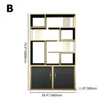 Sandra bookcase with shelves and shelf - natural wood - Image 5