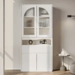 Oriental bookcase with two doors and a shelf's - natural wood