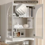 Oriental bookcase with two doors and a shelf's - natural wood - Image 4