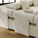 Modular White Velvet L-Shape Sectional Sofa - Image 4