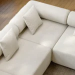 Modular White Velvet L-Shape Sectional Sofa - Image 5