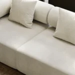 Modular White Velvet L-Shape Sectional Sofa - Image 6