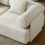 Modular White Velvet L-Shape Sectional Sofa - Image 7