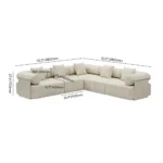 Modular White Velvet L-Shape Sectional Sofa - Image 8