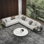 Bronze L-Shaped Sectional Natural wood