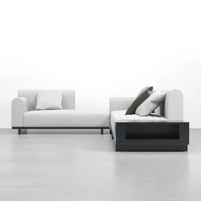 Bronze L-Shaped Sectional Natural wood - Image 2