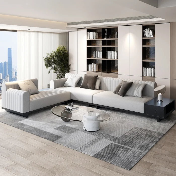 Bronze L-Shaped Sectional Natural wood - Image 6