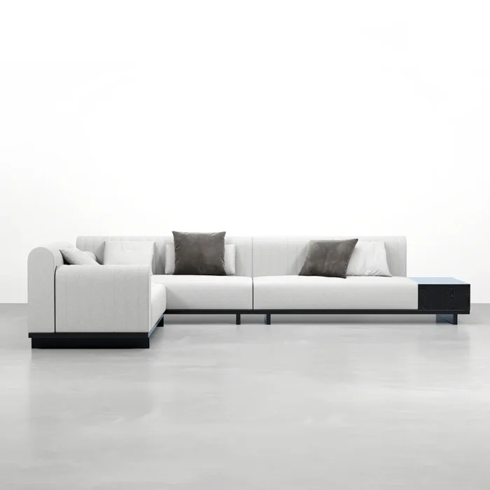 Bronze L-Shaped Sectional Natural wood - Image 9