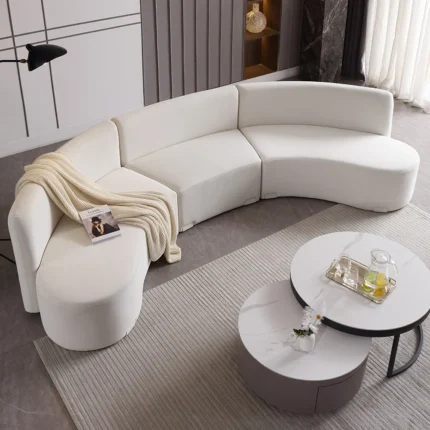 Floral Corner L-Shaped Sectional Natural wood