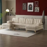 Guevara L-Shaped Sectional Natural wood- 3 pieces - Image 2
