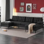 Guevara L-Shaped Sectional Natural wood- 3 pieces - Image 9