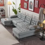 Guevara L-Shaped Sectional Natural wood- 3 pieces - Image 16