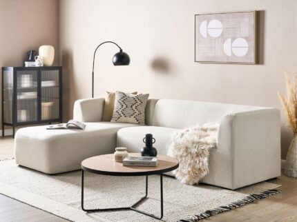 Matlan L-Shaped Sectional Natural wood