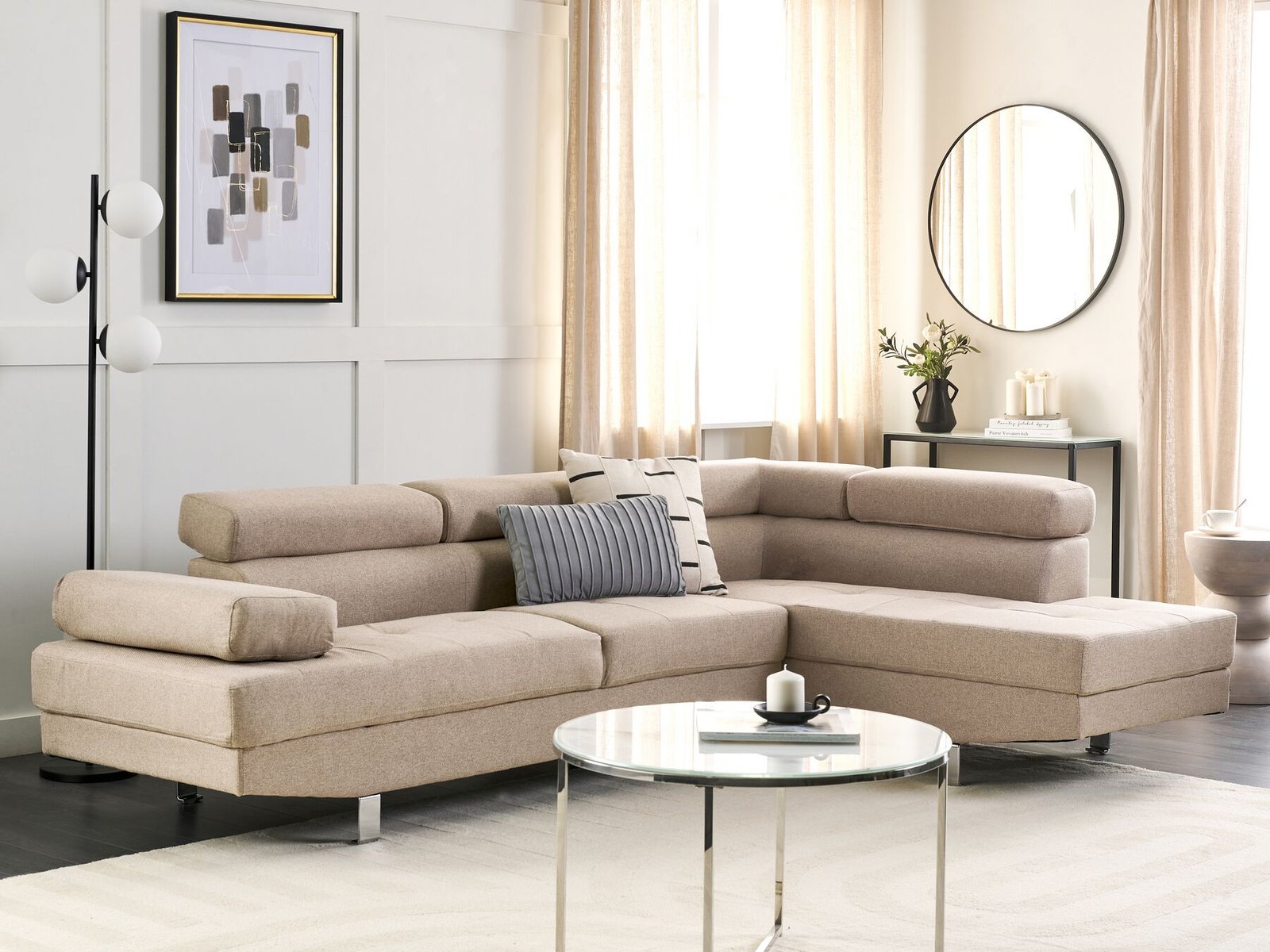 0015477_corner-fabric-sofa-beige-norrea.jpeg Cravy L-Shaped Sectional - Image 1