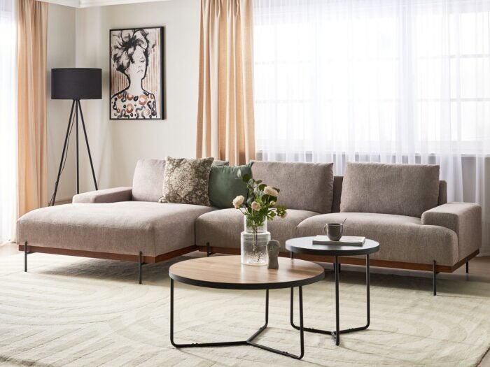 Moris L-Shaped Sectional Natural wood - Image 1