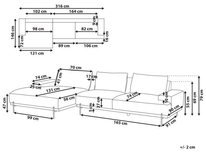 Moris L-Shaped Sectional Natural wood - Image 18
