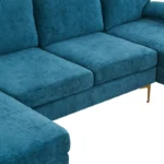 Mocha L-Shaped Sectional Natural wood - Image 8