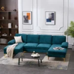 Mocha L-Shaped Sectional Natural wood - Image 10