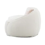 Modern Curved Upholstered Round Arms Sectional Sofa with 3 Pillows?Beige - Image 3