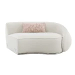 Modern Curved Upholstered Round Arms Sectional Sofa with 3 Pillows?Beige - Image 6