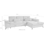 Places of Style corner sofa Costello, with seat depth adjustment and armrest function, incl. 3 kidney cushions - Image 10
