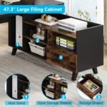 70.9? L-Shaped Executive Desk, Large Computer Desk with 47? File Cabinet - Image 6