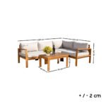 A wooden corner sofa that accommodates 6 people. - Image 2