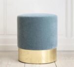 Pouf Rio with Plush Fabric - Turquoise