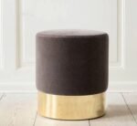 Pouf Rio with Plush Fabric - Brown