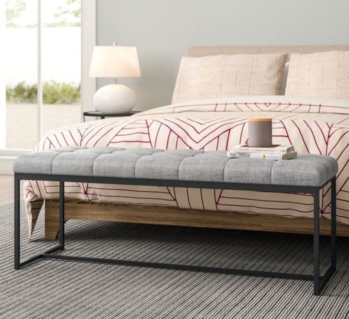 Lark banquette, electrostatic paint in gray color - Image 1