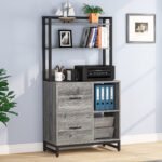 File Cabinet, 2 Drawer Vertical Filling Cabinet with Bookshelf - Image 11