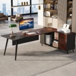 Executive Desk, 87? L-Shaped Computer Desk with 51? File Cabinet - Image 4