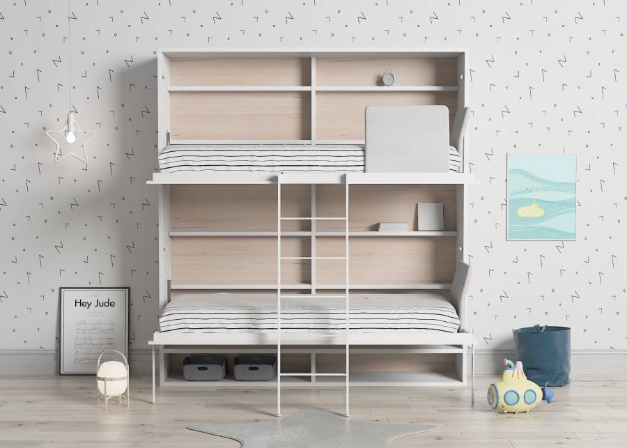 1362-litera-vertical-horizontal-con-dos-huecos-inferiores.jpg Horizontal bunk bed with two lower spaces - Image 1