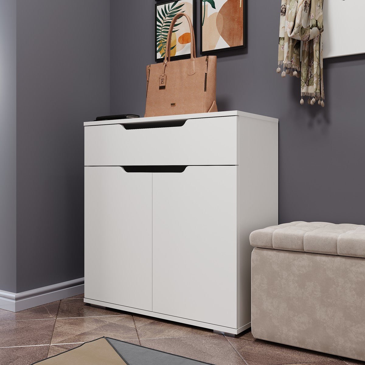 14248_original.jpg High quality MDF wooden shoe cabinet - OAL-013 - Image 1